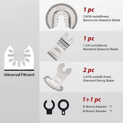 EZARC Diamant Multitool Sägeblätter für Mörtel Zubehör Multifunktionswerkzeug Oszillierende Klingen 3pcs Universell - Cheap-Us