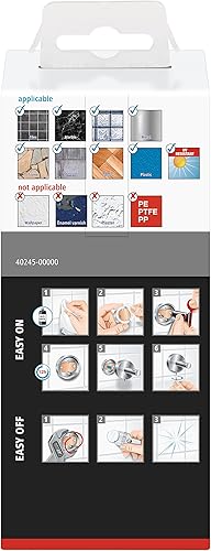 tesa EKKRO Glasablage aus satiniertem Glas, verchromte Halterung - Badablage zur Wandbefestigung ohne Bohren, inkl. Klebelösung - 600mm x 50mm x 120mm - Cheap-Us