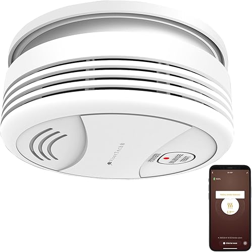 VisorTech Rauchmelder: WLAN-Rauchwarnmelder mit weltweiter App-Benachrichtigung, 85 dB (Rauchmelder Alexa, Sprachsteuerung, PC Halterung) - Cheap-Us