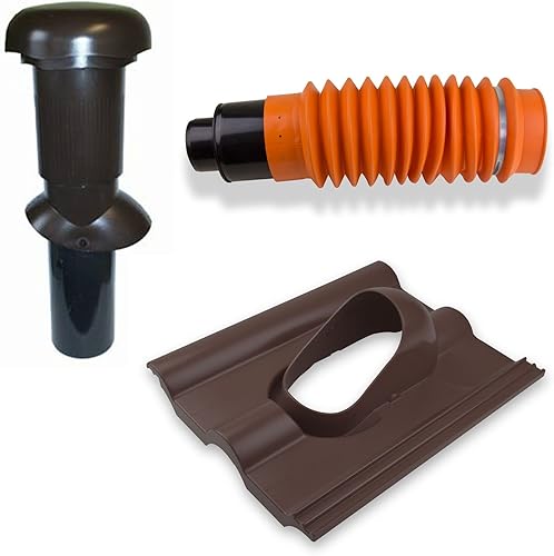 Stabilo-Sanitaer Klöber-Set5 Dachentlüftung DN100 braun Frankfurter Pfanne Strangentlüftung Dachdurchführung Dachentlüfter Lüftungsziegel - Cheap-Us