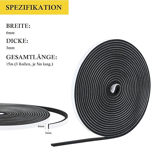 fowong Fensterdichtung Selbstklebend 20m(L)/4 Rollen, Abnehmbarer Klebstoff, Dichtungsband Selbstklebend für Türen Fenster, Wasserdichtes Türdichtungsband, Wetterfest, Kollisionsprävention, Weiß - Cheap-Us