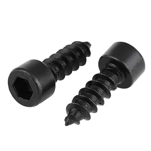 CONPHERON 8,8 Grad Kohlenstoffstahl Innensechskant Blechschrauben Holzschrauben Schwarz Innensechskant Zylinderschrauben M6×60mm, 10 Stück - Cheap-Us