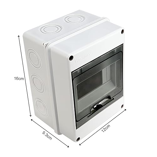 Royouzi Verteilerkasten Aufputz, IP65 Sicherungskasten Aufputz, Unterverteilung Aufputz mit Messingklemmen für Garten oder Außenbereichen, Villen, Ladesäulen (5 MODULE) - Cheap-Us