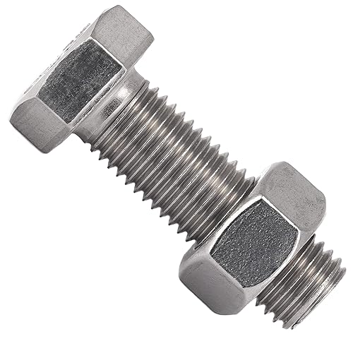 OPIOL QUALITY® Sechskantschrauben M12x90 mit Sechskantmuttern M12 (10 Stück) aus Edelstahl A2 V2A Set DIN 933 / DIN 934 Muttern Maschinenschrauben Edelstahlschraubenset Gewindeschrauben - Cheap-Us