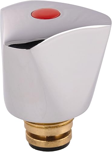 Sanitop-Wingenroth Sanitär-Oberteil 3/8 Zoll | mit Dreikanthaubengriff | verchromter Kunststoff | Warmwasser-Griff | für Zweigriffarmaturen | Messing verchromt | Rote Markierung | 24072 7 - Cheap-Us