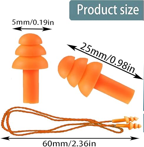 20 Paar Schnurgebundene Ohrstöpsel, Wiederverwendbare Silikon-Ohrstöpsel, Ohrstöpsel Schlafgeräuschunterdrückung, Ohrstöpsel Geräuschunterdrückung Und Gehörschutz Für Arbeit, Studium, Laute Orte - Cheap-Us