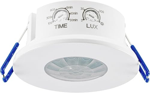 ChiliTec Bewegungsmelder IP65 Decke Einbau Unterputz 360° Deckenbewegungsmelder Innen Aussen Feuchtraum Led Geeignet Weiß - Cheap-Us