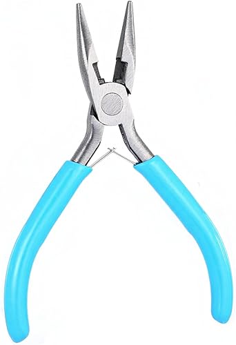 Schmuckzange, Bastelzange Zange Klein, Needle Nose Pliers, Spitzzange Zur Schmuckherstellung, Flachzange Blau Edelstahl Kleine Zange, DIY Kettenzange Für Schmuckreparatur Kunsthandwerk Drahtwicklung - Cheap-Us