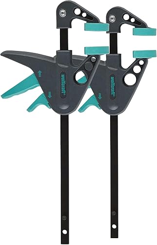 wolfcraft Mini-Einhandzwingen 40-110 mm 3455100 - Zwingen Set für präzises Fixieren von kleinen Werkstücken - 2 Stück - Anwendung mit nur einer Hand - Cheap-Us
