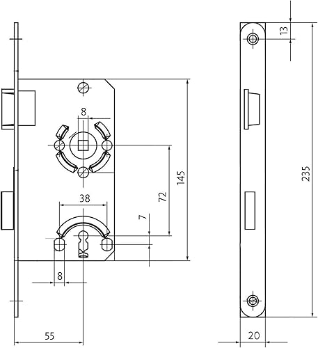 SOTECH Einsteckschloss WC Bad links für Zimmertür Falle + Riegel - Cheap-Us