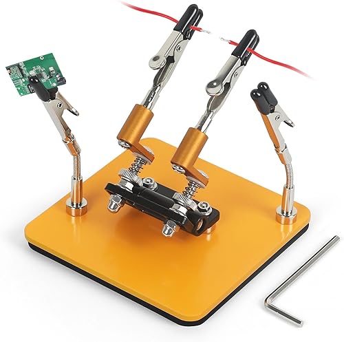 Magnetische helfende Hände Lötstation mit 10 x 10 cm stabiler Basis, 4 flexiblen Armen Löthilfe– 360° drehbares und verstellbares multifunktionales Werkzeug Dritte Hand - Cheap-Us