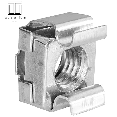 Techtanium® Käfigmuttern [für Blechstärken 1,7 mm bis 2,7 mm] M6 aus Edelstahl A2 (10 Stück) | Kastenmuttern | Einsteckmuttern | Blechmuttern - Cheap-Us