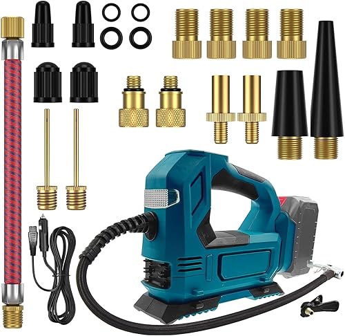 Akku-Kompressor für Makita 18V Akku (ohne Akku, ohne Ladegerät), Tragbare LED-Licht Handheld Luftpumpe mit digitalem Manometer, Elektrische Luftkompressor für Autos, Motorräder, Fahrräder, Sportbälle - Cheap-Us