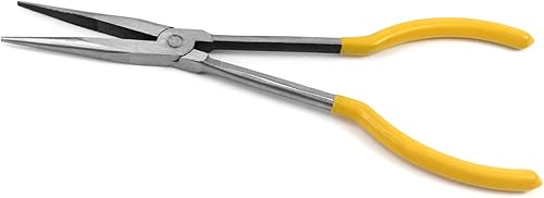 QWORK Telefonzange gebogen, Gebogen spitzzange, 90°, extra lang, 270mm - Cheap-Us