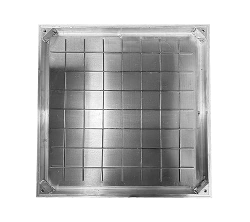 Natotela Schachtabdeckung Alu 400x400mm Aluminium Eingebettete Schachtdeckel mit Rahmen EN124 A15 Auspflasterbare Quadratische Kanaldeckel Unsichtbare Inspektionsdeckel für Innen- und Außen Szenen - Cheap-Us