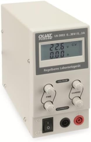 QUATPOWER Regelbares Labornetzgerät LN-3003 | Ausgangsspannung 0-3 V | Strombegrenzung 0-3 A | Schaltnetzteil-Technologie | Für Werkstatt, Schule, Hobby | Betriebstemperatur 0-40°C | Kompakt - Cheap-Us
