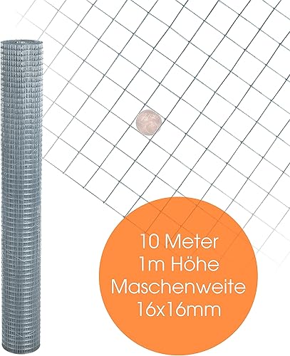 ESTEXO Volierendraht feuerverzinkt, Höhe 1,00 m 25 Meter 12 x 12 mm - Cheap-Us