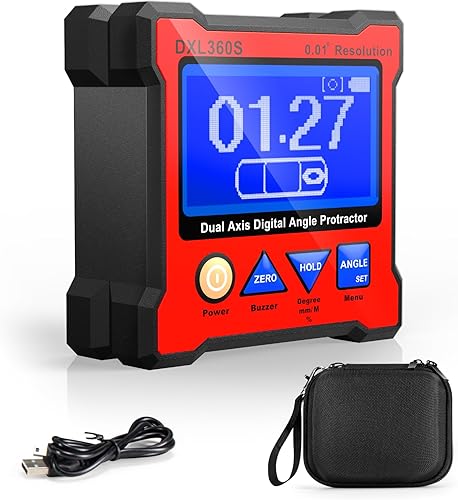 Digitaler Winkelmesser DXL360S Digitaler LCD Winkelmesser mit Gyro + Schwerkraft, Dual-Achsen Level Box Neigungsmesser Digital für die Holzbearbeitung, das Baugewerbe & die Automobilindustrie - Cheap-Us