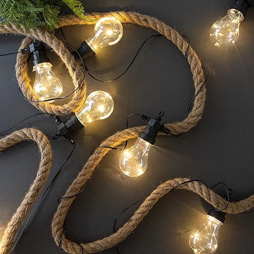 Creative Deco Juteseil | 10m Lang | 20mm Dick | Hanfseil Starke und Haltbare Tau Schnur | Verdreht Garn Kordel | Natürliche Braune Juteschnur | Seil für Tauwerk Tauziehen Handlauf - Cheap-Us