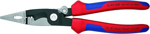 KNIPEX Elektro-Installationszange mit Mehrkomponenten-Hüllen schwarz atramentiert 200 mm 13 92 200 - Cheap-Us