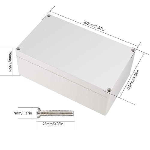 Wasserdichte Anschlussdose, IP65 Elektrische Projektbox Verteilerdose Staubdicht Wetterfest, ABS Kabelgehäuse Verteilerkasten für Indoor Outdoor Elektronikkabel (Schwarz 20X12X7,5CM) - Cheap-Us