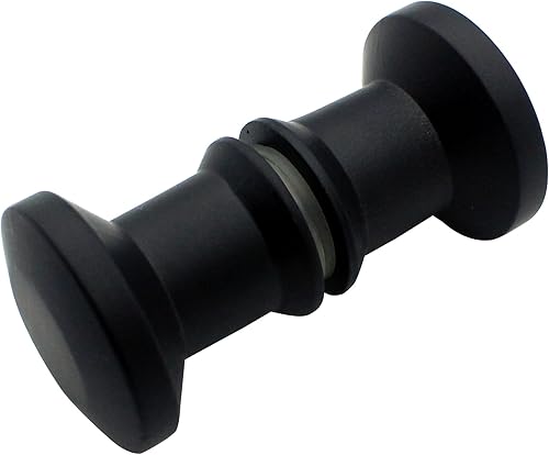 KEABATH 1 x Türgriff für Duschkabinen, rund, Glas, schwarz, Zinklegierung, für Duschkabinen, Duschabtrennungen, Ersatzteile - Cheap-Us