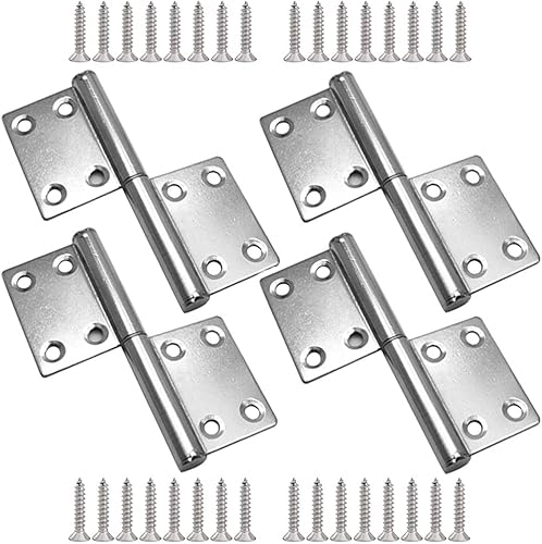 Pamtns 4 Stück Scharnier Edelstahl Klappbar Edelstahl Scharniere Steckverbinder Edelstahl Scharniere Aufschraubband Edelstahl Aufschraubscharnier mit 32 Schrauben für Metall Holztüren Fenster - Cheap-Us