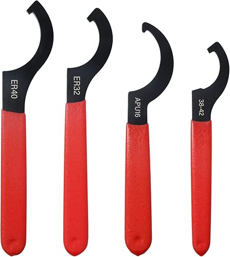 Rundago 4-Teiliges Hakenschlüssel, Gewinde SchlüSsel Satz Verstellbare Hakenschlüssel mit Rutschfestem Griff, Gewindefahrwerk Schraubenschlüssel Stahlschlüssel, Stoßdämpfer Werkzeug - Cheap-Us