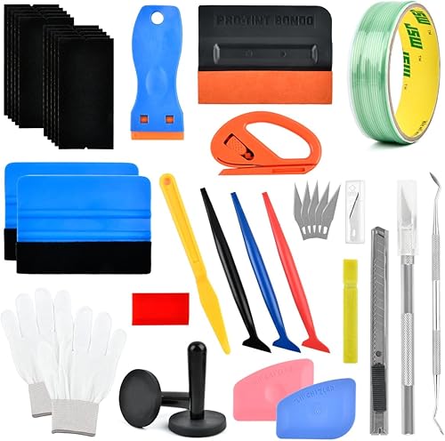 35STK Auto Folien Rakel Für Folie Fensterfolie Folierungs Car Wrapping Werkzeug Werkzeug, Klebefolie Filzrakel Rakel für Tönungsfolie Auto, Multifunktionale Auto Werbung und Home Dekoration Werkzeuge - Cheap-Us