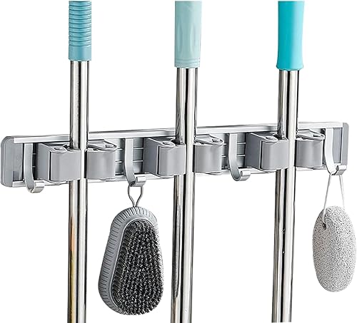 JVHLOV Besenhalterung Wand, Schwerlast Gerätehalter Selbstklebend, Premium Besenhalter und Gartenwerkzeug Halterung, für Zuhause, Küche, Garage, Garten - Cheap-Us