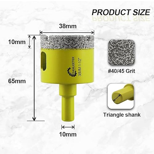 Trocken Diamant Bohrkrone 5 Stücke 6/6/8/10/12mm Fliesenbohrer und 1 Stück 6mm Hartmetall Bohrer mit Dreikant Schaft für Keramik Feinsteinzeug Fliesen Granit Marmor Quarz Steingut SANLEETEK - Cheap-Us