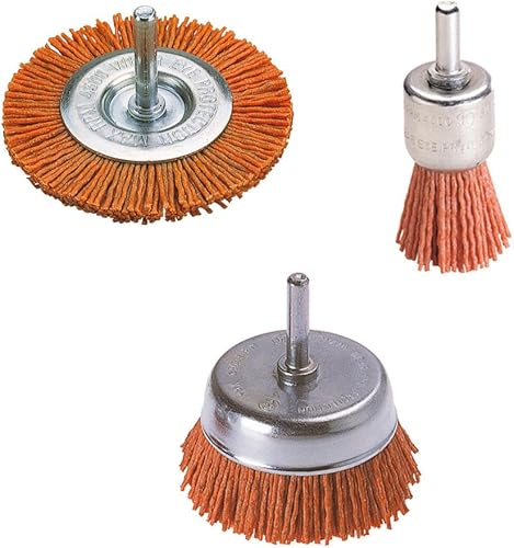 wolfcraft 2741000 Nylondraht-Bürsten-Set 3-tlg., aggressiv - Cheap-Us