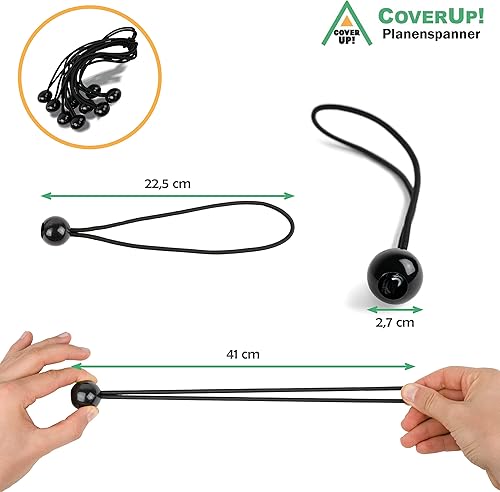 CoverUp! (4x4 m) Gewebeplane - Farbe: Grün, 200g/m² - Beständigkeit durch verstärkte Gummiecken & rostfreie Ösen - Abdeckplane bietet UV-Schutz - Plane inkl. 12 Planenspanner - Cheap-Us