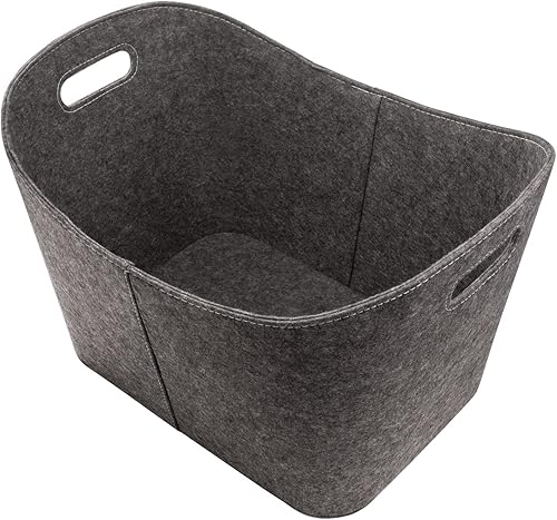 Holzkorb Tasche Korb Kaminholzkorb Brennholzkorb Feuerholzkorb Brennholzholztasche Kunstleder braun coffee 53x35x31 cm - Cheap-Us