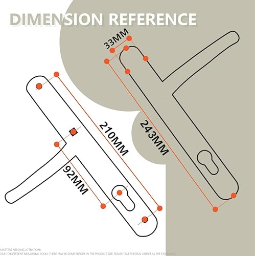 Bwintech UPVC Türgriff, weiß, 92mm Dornmaß, 210mm Schraubenabstand, 243mm Rückenplatte. Hochwertiges Federsystem. Geeignet für alle UPVC Haustüren, Terrassentüren. - Cheap-Us