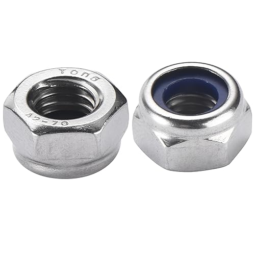 Bolt Dropper M6 Muttern Set - 100 Lock Nut DIN 985 A2 aus Edelstahl mit Nyloneinsatz in Blau - rostfrei - Ideal für Industrie, Modellbau, Maschinenbau, Hobby-/Heimgebrauch, 100 Stück - Cheap-Us