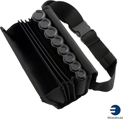 Monepass - Wallet Kellnerbörse / Kellnertashe mit Abs Schwarz Münzsortierer- Klettverschlus - Ideal für Transportberuf - Cheap-Us