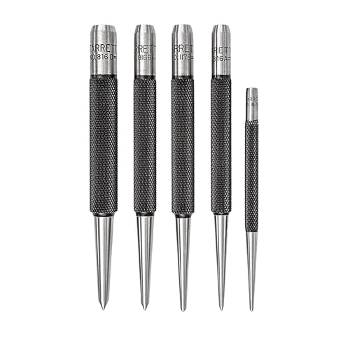 Starrett S816PC 5-teiliges Stanzset, 3 Stechlocher mit 5/64'-5/32' Durchmesser und 2 Körner mit 1/16' und 3/32' Durchmesser, im Kunststoffkoffer - Cheap-Us