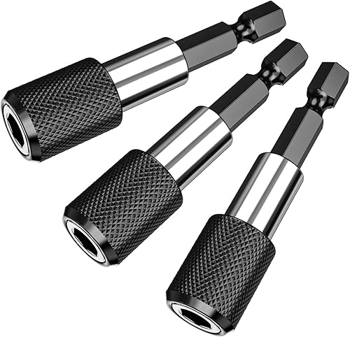 Bithalter Magnetisch, 3 Stück Mellbree Schnellwechsel Bithalter 1/4'' 60mm Bithalter Magnet Geeignet für Bohrmaschine Schraubendreher Gewindeschraube von Makita, Metabo, Bosch, Dewalt - Cheap-Us