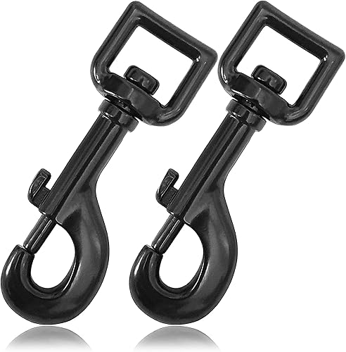 Ganzoo Karabiner-Haken mit Drehgelenk L: 87 mm, Bolzenkarabiner für Hunde-Leine, 2 Stück, Wirbelkarabiner, für Paracord 550 Hundehalsband, legierter Stahl, Schnapp-Karabiner Drehkopf, Farbe: Schwarz - Cheap-Us
