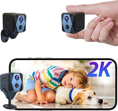 aidowocam Mini Kamera,2K Überwachungskamera Innen, Kamera Überwachung Innen,Camera Live Übertragung Handy APP Für 100 Day Lange Standby Akku Kamera,Bewegungsmelder/Nachtsicht/Cloud - Cheap-Us