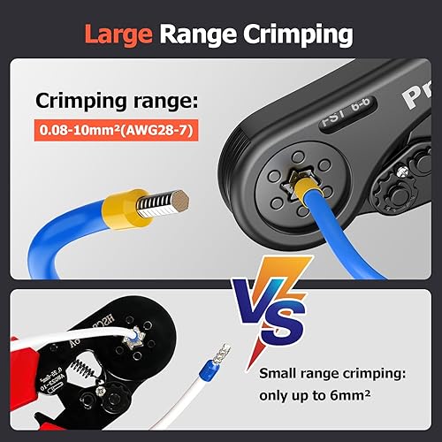 Crimpzangen Aderendhülsen Set, Preciva Sechskant Crimpzange 0,08-6mm² Aderendhülsenzange mit 2000 stück Aderendhülsen Tool Kit Krimpzange Presszange für Isolierte Unisolierte Aderendhülsen - Cheap-Us