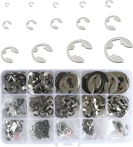 Edelstahl Sicherungsringe Sprengring Set, 510 Stück Seegering E-Clip Sortiment,Klemmring (M1,5/M2/M2,5/M3/M3,5/M4/M5/M6/M7/M8/M9/M10/M12/M15) sicherungsscheiben für wellen - Cheap-Us