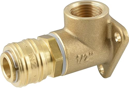 Fittingteile - Wanddose Druckluftverteiler Druckluftkupplung 1-fach Messing bis 35 bar (Ausführung: WD4 - Gewindegröße: G 1/2') - Cheap-Us