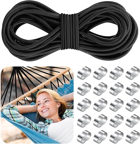 Gummiseil 10m, 8mm Expanderseil mit 20 Würgeklemmen, gummiseil für anhängerplane Gummischnur, gummiseil elastische gummischnur für Anhängerplane, Camping,Segeln Planenseil - Cheap-Us