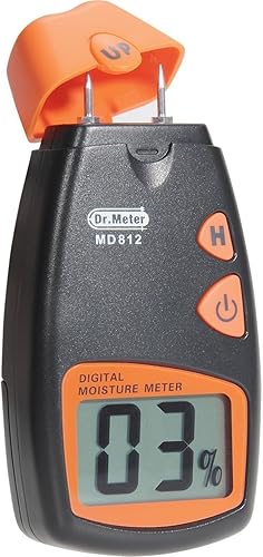 Feuchtigkeitsmessgerät, Dr.meter Pin-Typ Holzfeuchtemessgerät Holz Feuchtigkeitsmesser für Holz und Baustoffe mit LCD-Display, Automatische Ausschaltfunktion (inklusive 9V Batterie und 2 Ersatzsonden) - Cheap-Us