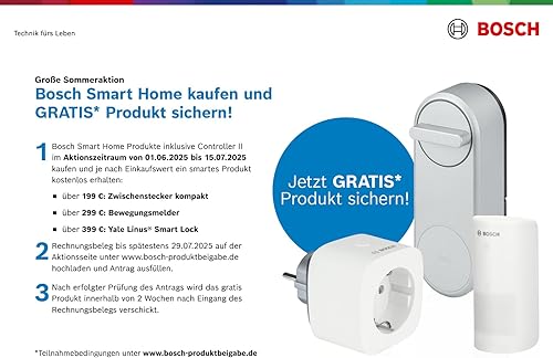 Bosch Smart Home Wassermelder, mit Notrufschnellwahl in der App, rutschfest, schmal und kompakt - Cheap-Us