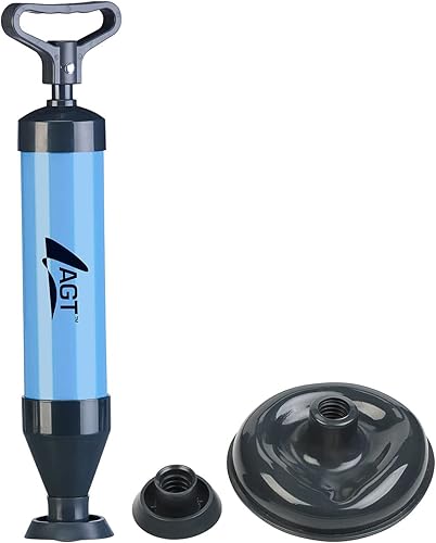 AGT Saugglocke Abfluss: 2in1-Saugglocke und Abflussreiniger mit Luftdruck-System & 2 Aufsätzen (Pömpel, Saugglocke Waschbecken, Rohrreinigung) - Cheap-Us