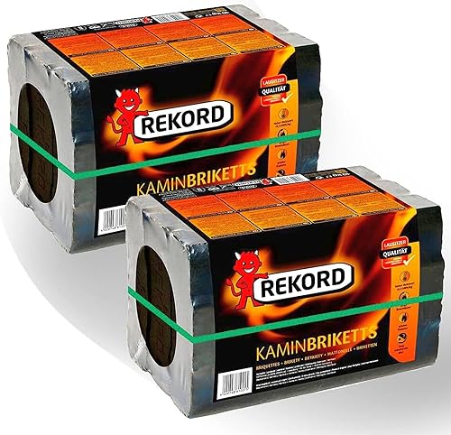 1 x 10 kg Bündelbrikett Kohle 10kg - Braunkohlebriketts Heizbriketts gebündelt für Kamin und Ofen (1) - Cheap-Us