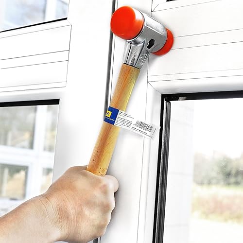 S&R Schonhammer/Kunststoffhammer, PU Hammerkopf 40 mm, Hickory Hartholz-Stiel, robustes Tempergussgehäuse - Cheap-Us